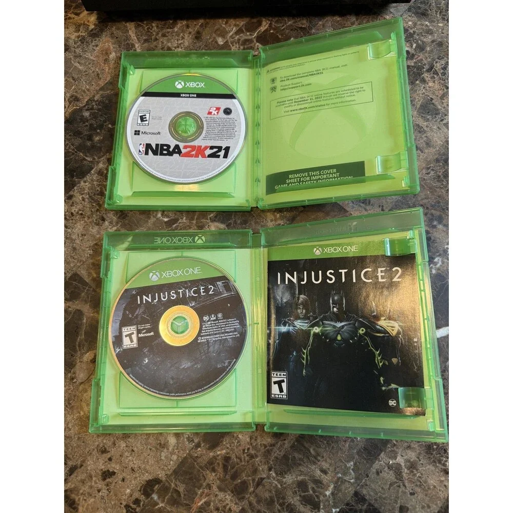 Microsoft Xbox One 500GB Black Console NBA 2K21 Injustice 2 Games TESTED
